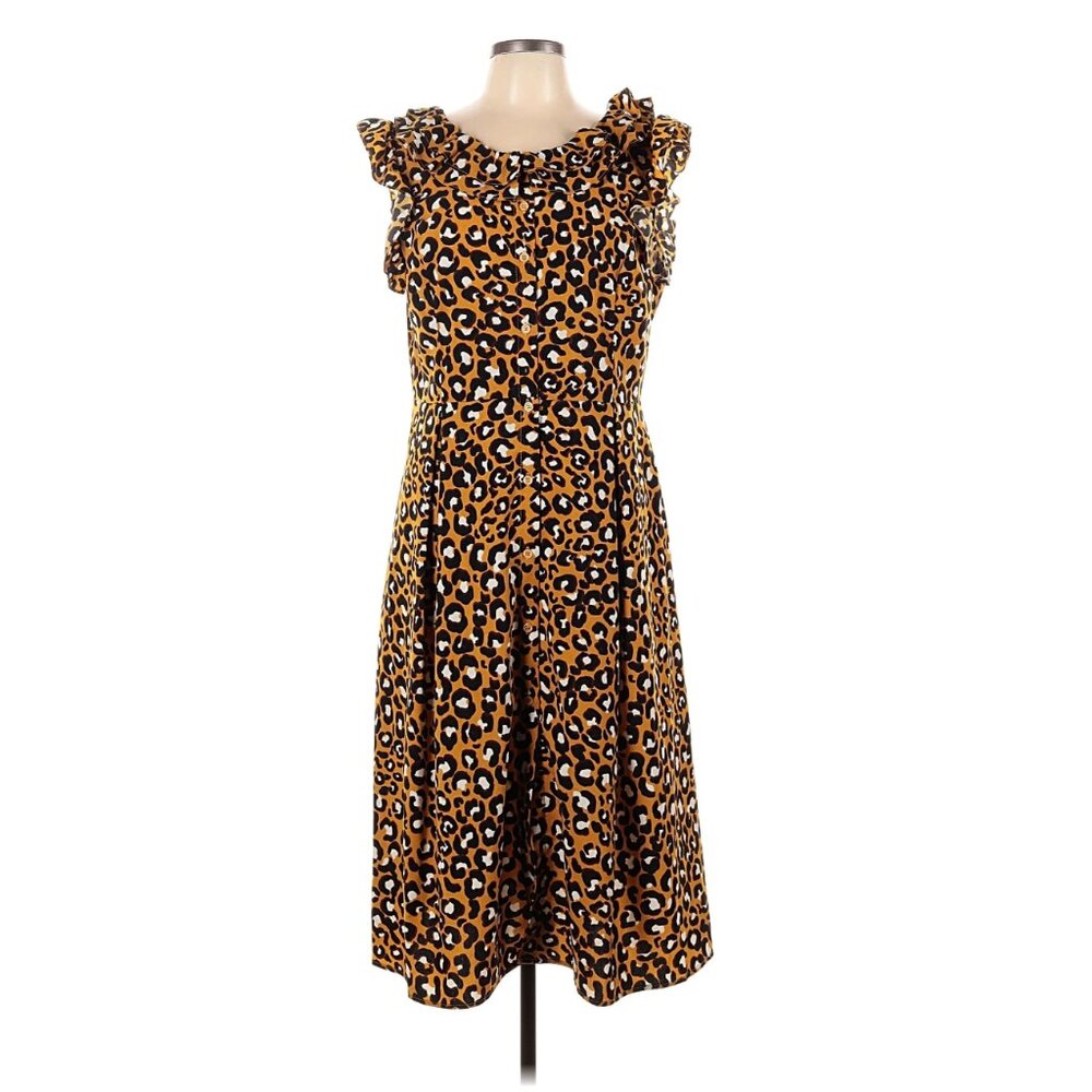 Who What Wear Cheetah Print Button Down Midi Dress